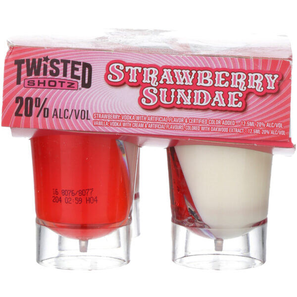 TWISTED SHOTZ STRAWB SUND40 18 / 4PK