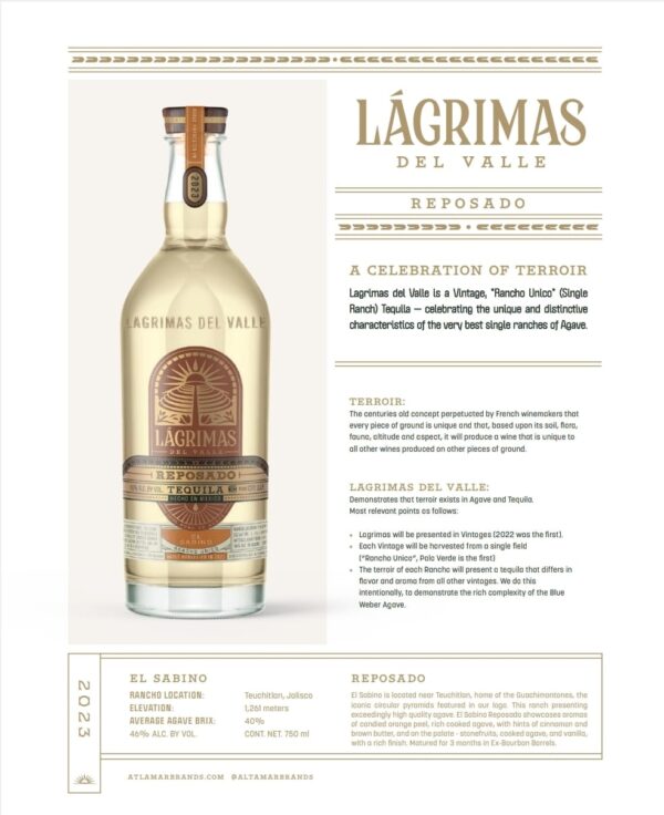 LAGRIMAS DEL VALLE REPOSADO TEQUILA